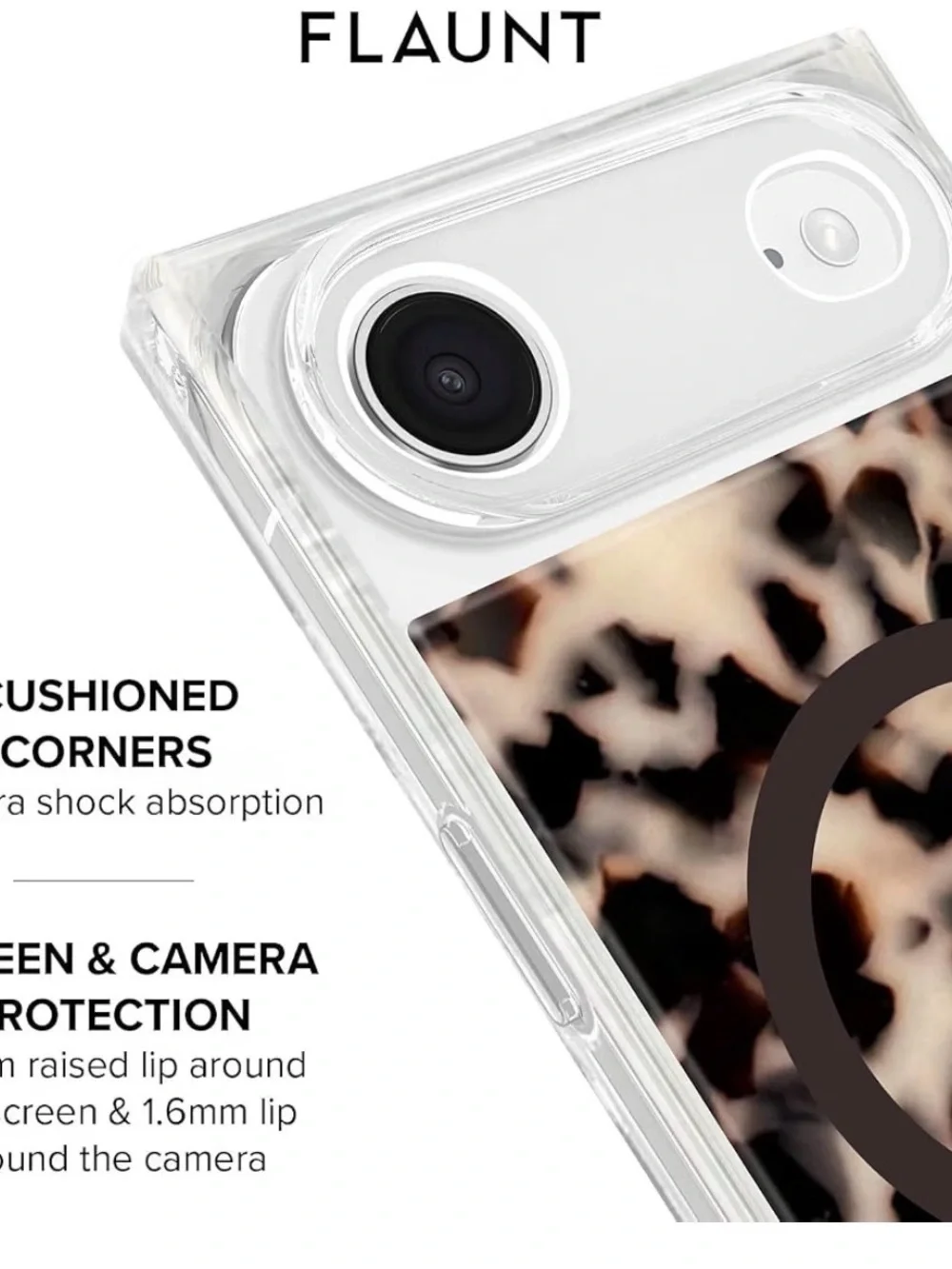 Flaunt Clear Tortoiseshell MagSafe-Compatible Phone Case